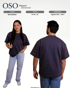 Playera Semioversize Gris Oxford Unisex 240GSM | 100% Algodón Premium
