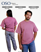 Playera Semioversize Rosa Viejo Unisex 240GSM | 100% Algodón Premium