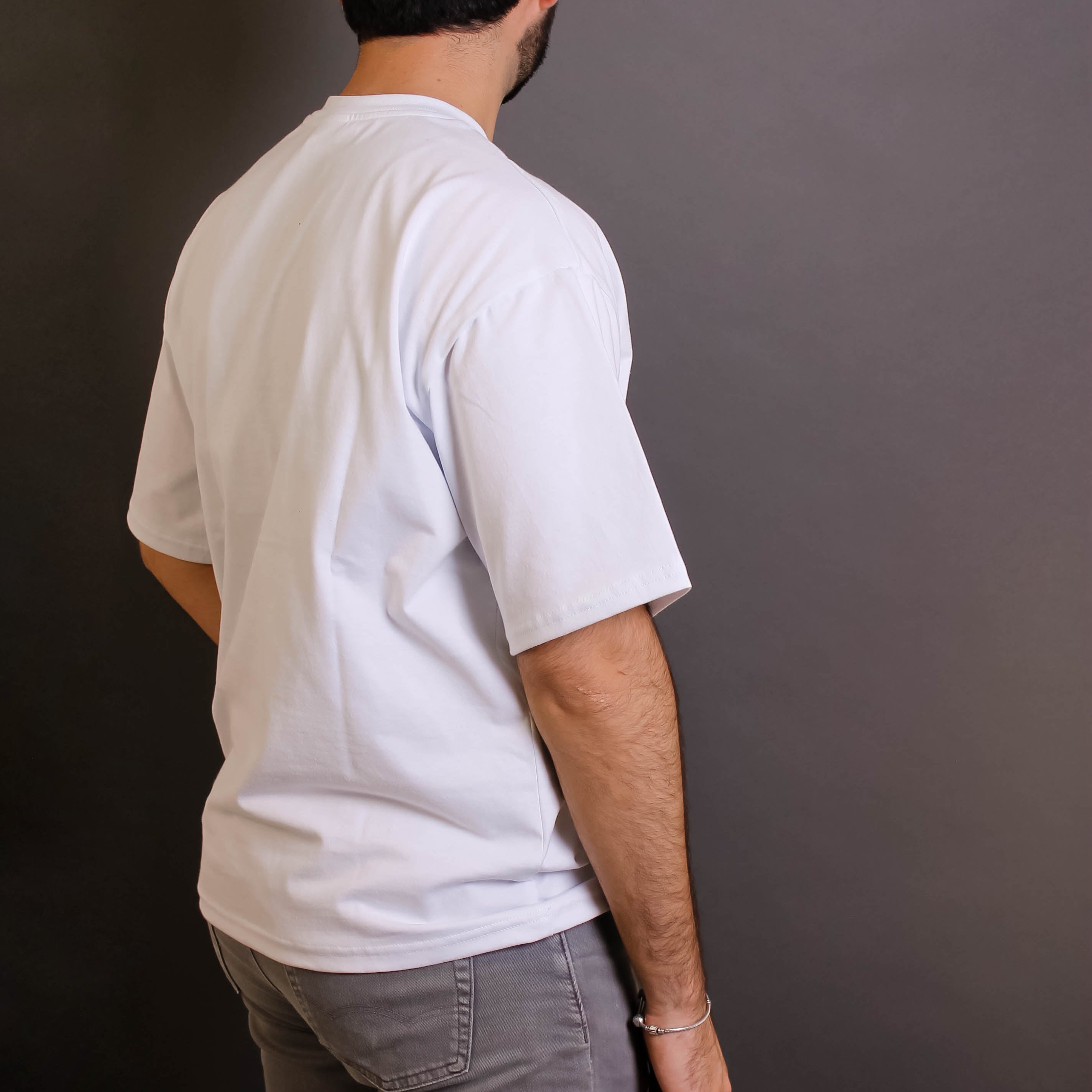 Playera Semioversize Blanco Unisex 240GSM | 100% Algodón Premium