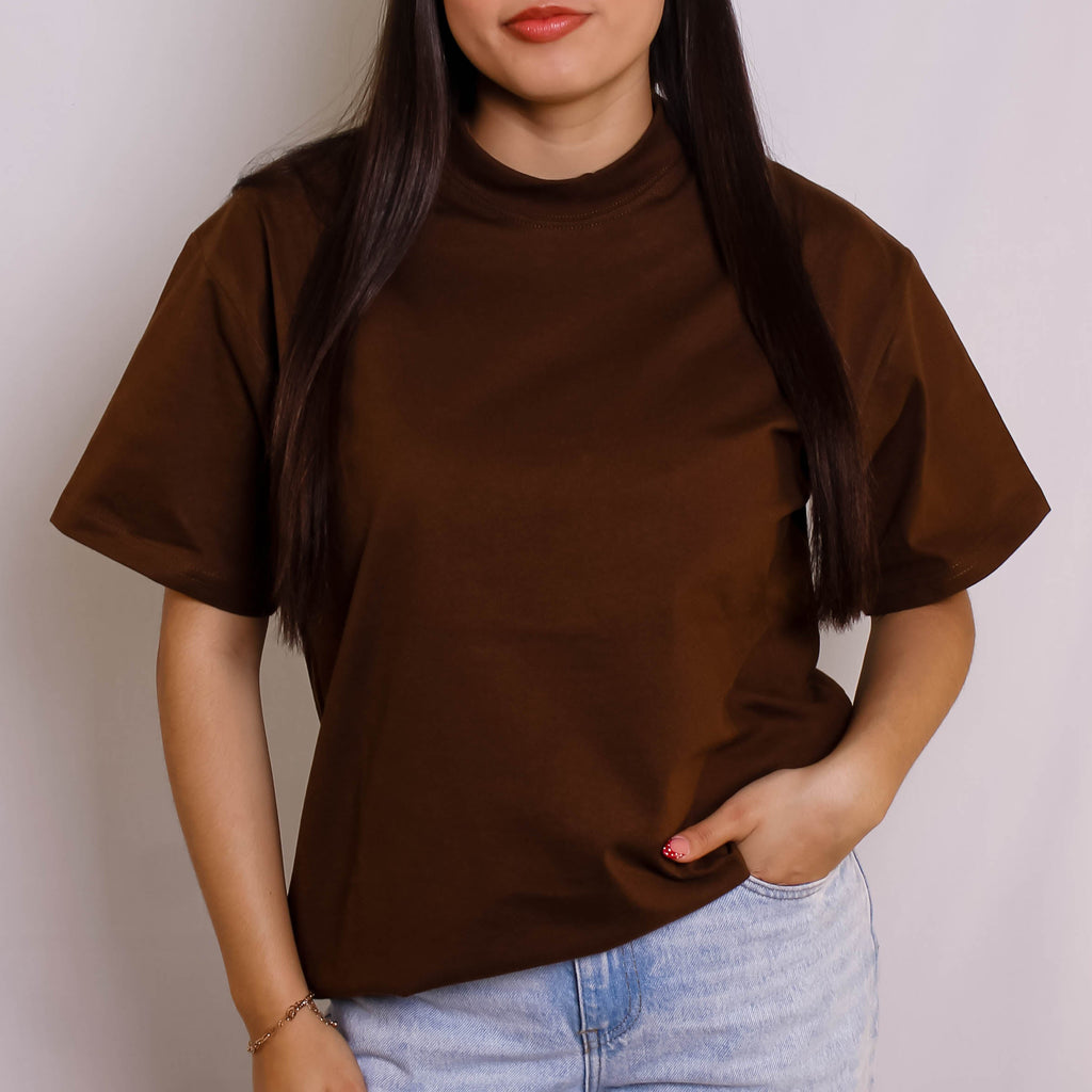 Playera Semioversize Chocolate Unisex 240GSM | 100% Algodón Premium