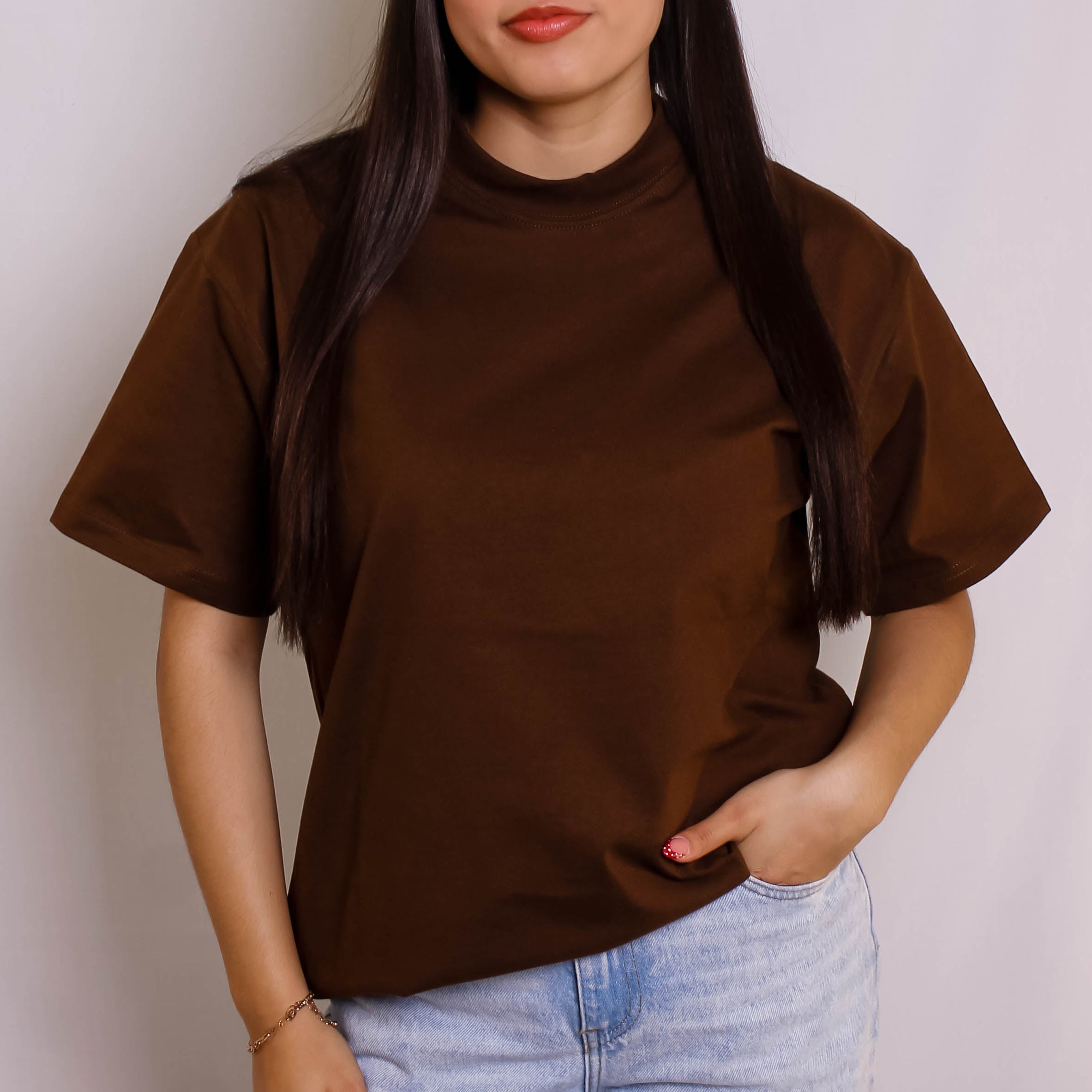 Playera Semioversize Chocolate Unisex 240GSM | 100% Algodón Premium