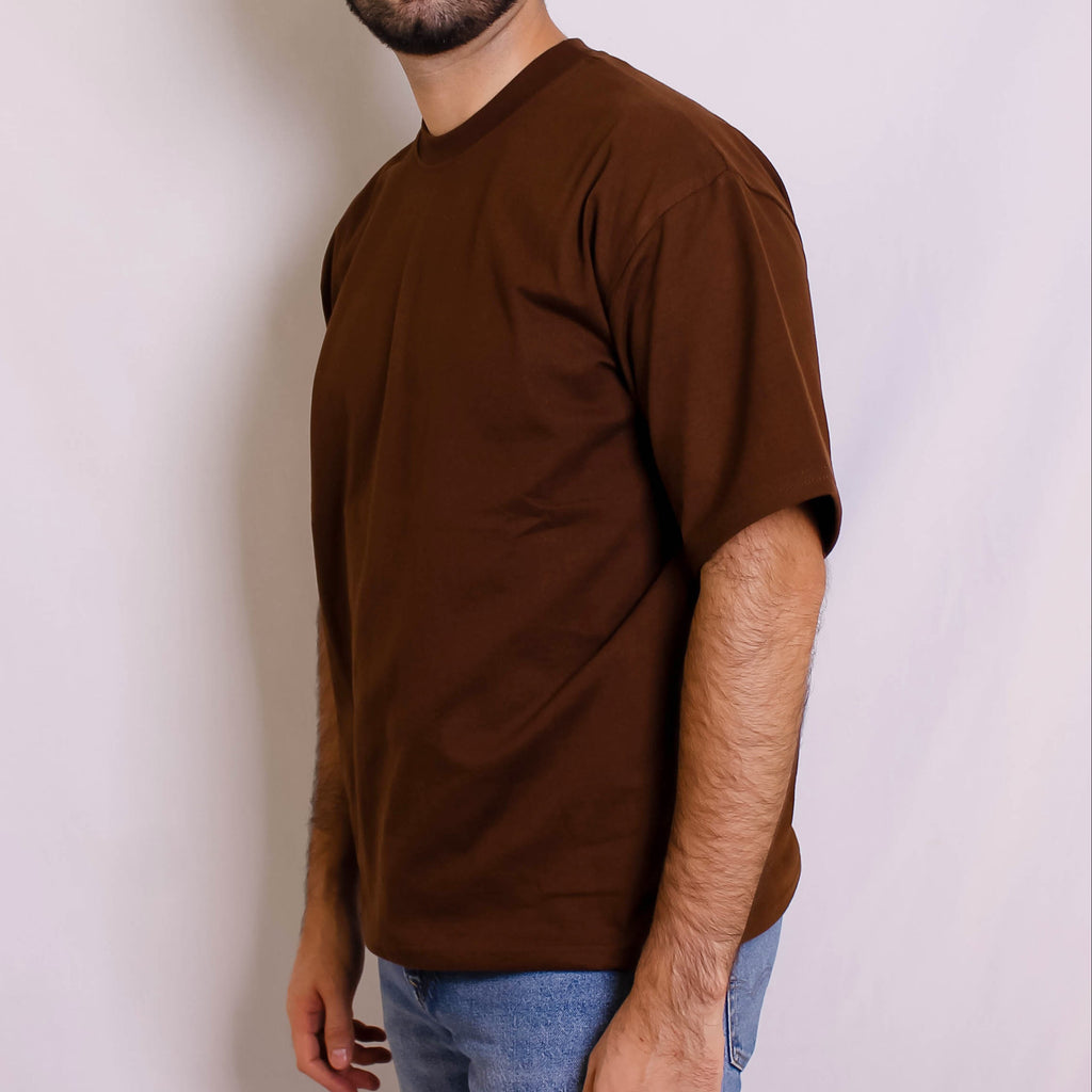 Playera Semioversize Chocolate Unisex 240GSM | 100% Algodón Premium