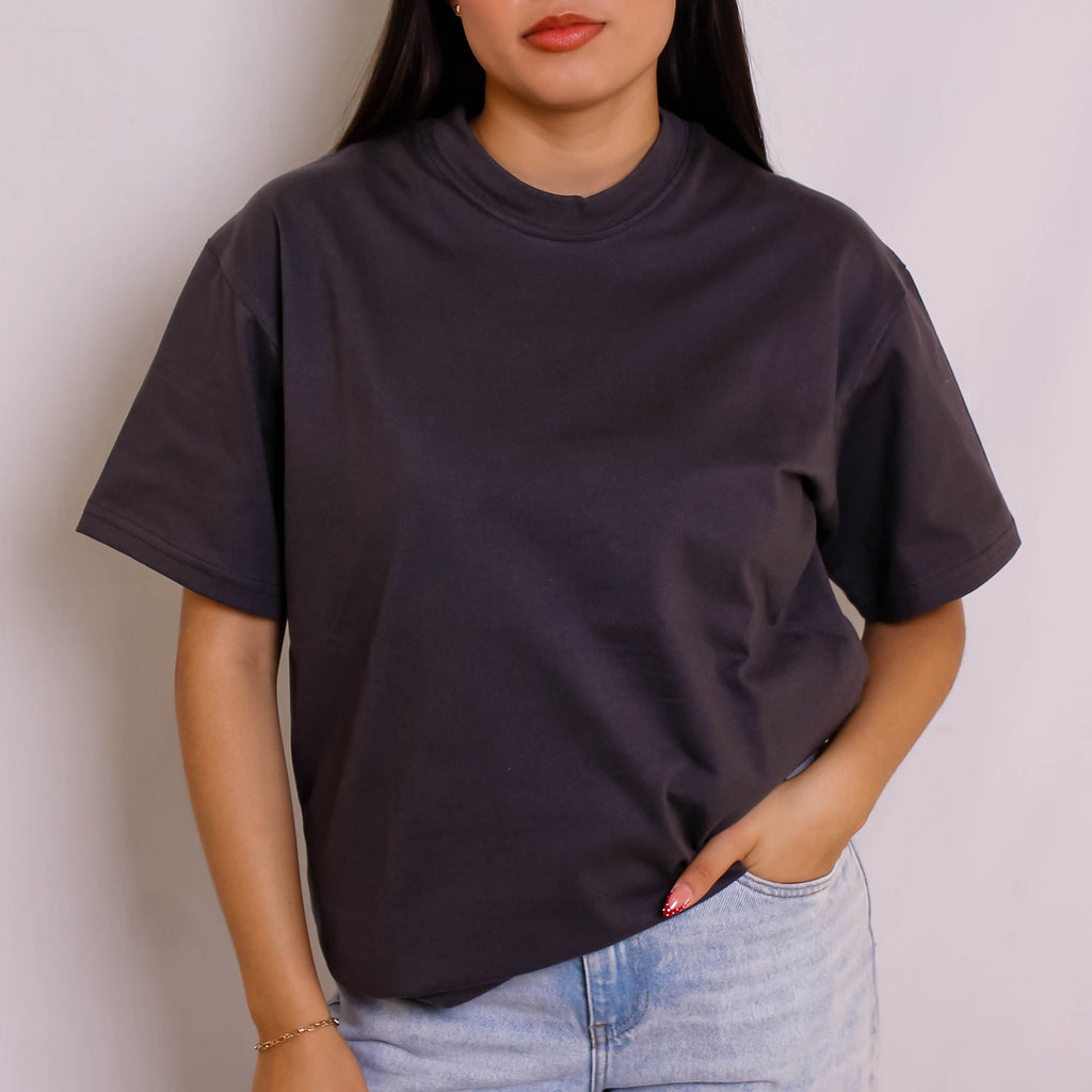 Playera Semioversize Gris Oxford Unisex 240GSM | 100% Algodón Premium