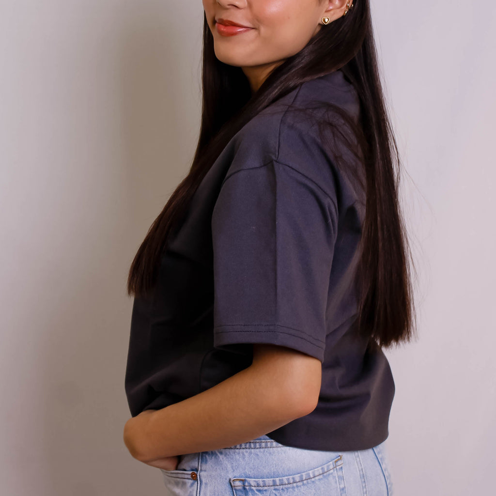 Playera Semioversize Gris Oxford Unisex 240GSM | 100% Algodón Premium