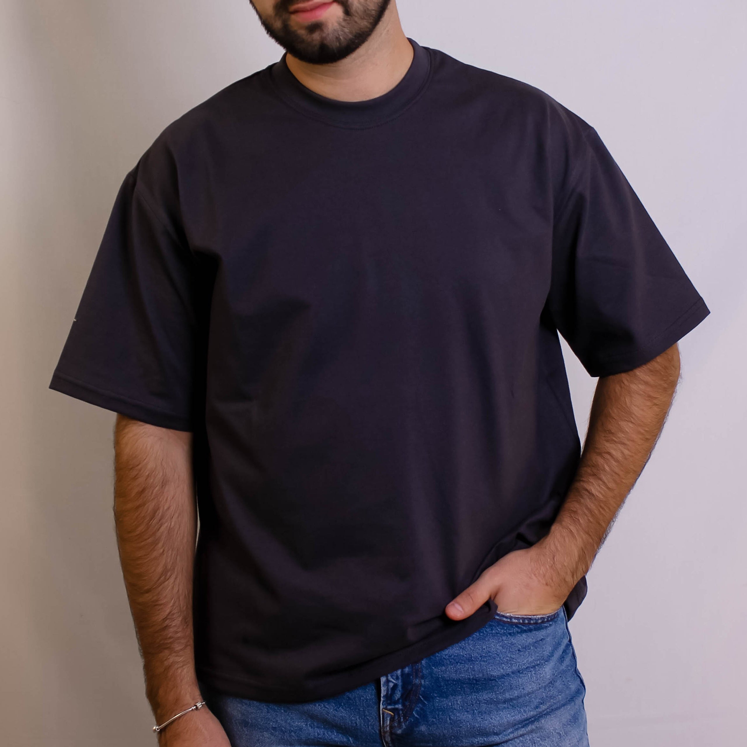 Playera Semioversize Gris Oxford Unisex 240GSM | 100% Algodón Premium