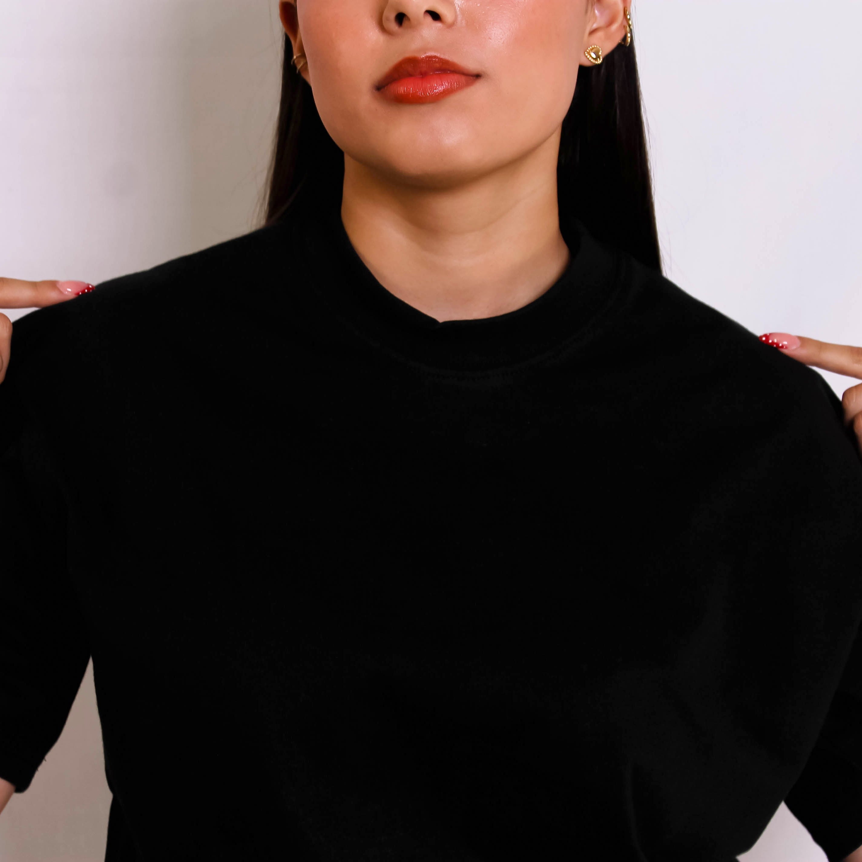 Playera Semioversize Negro Unisex 240GSM | 100% Algodón Premium