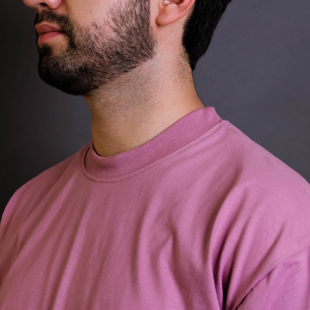 Playera Semioversize Rosa Viejo Unisex 240GSM | 100% Algodón Premium