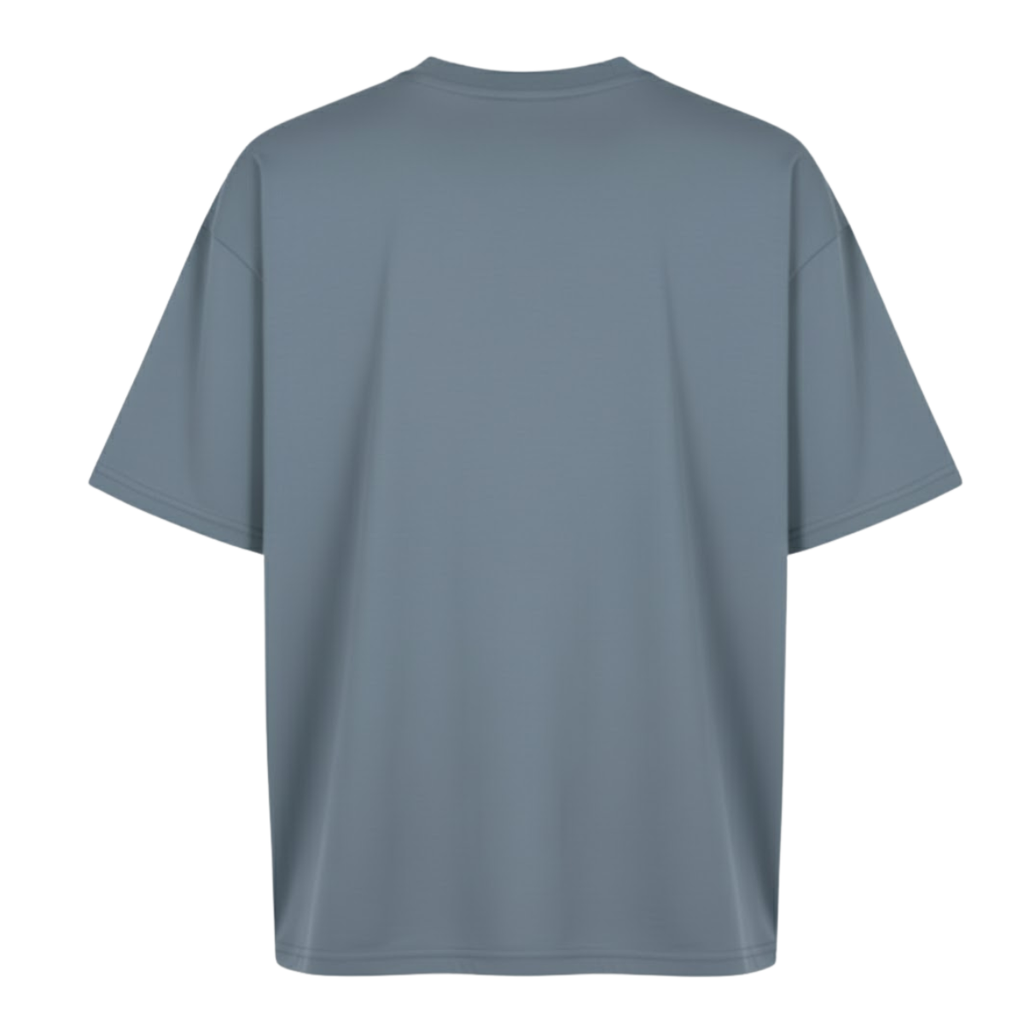 Playera Semioversize Azul Acero Unisex 240GSM | 100% Algodón Premium