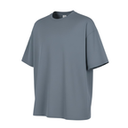 Playera Semioversize Azul Acero Unisex 240GSM | 100% Algodón Premium