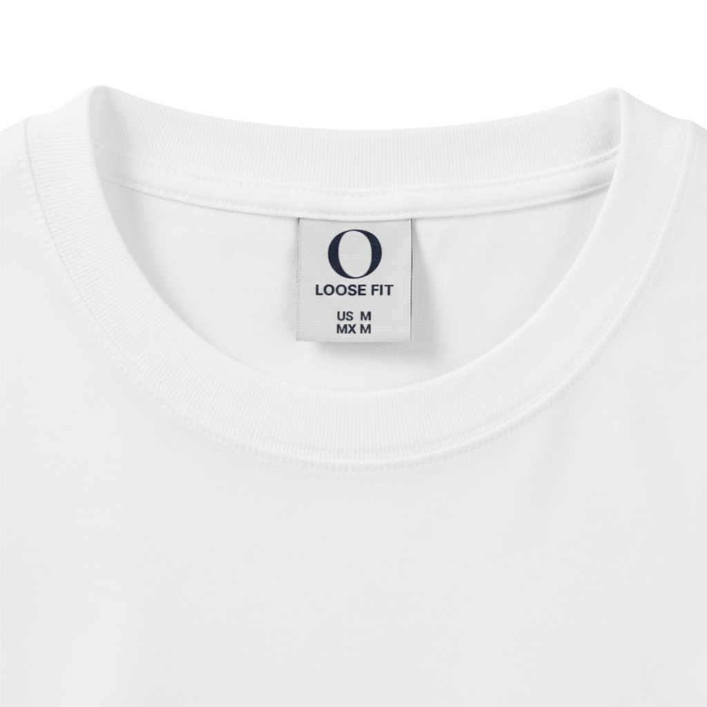 Playera Semioversize Blanco Unisex 240GSM | 100% Algodón Premium