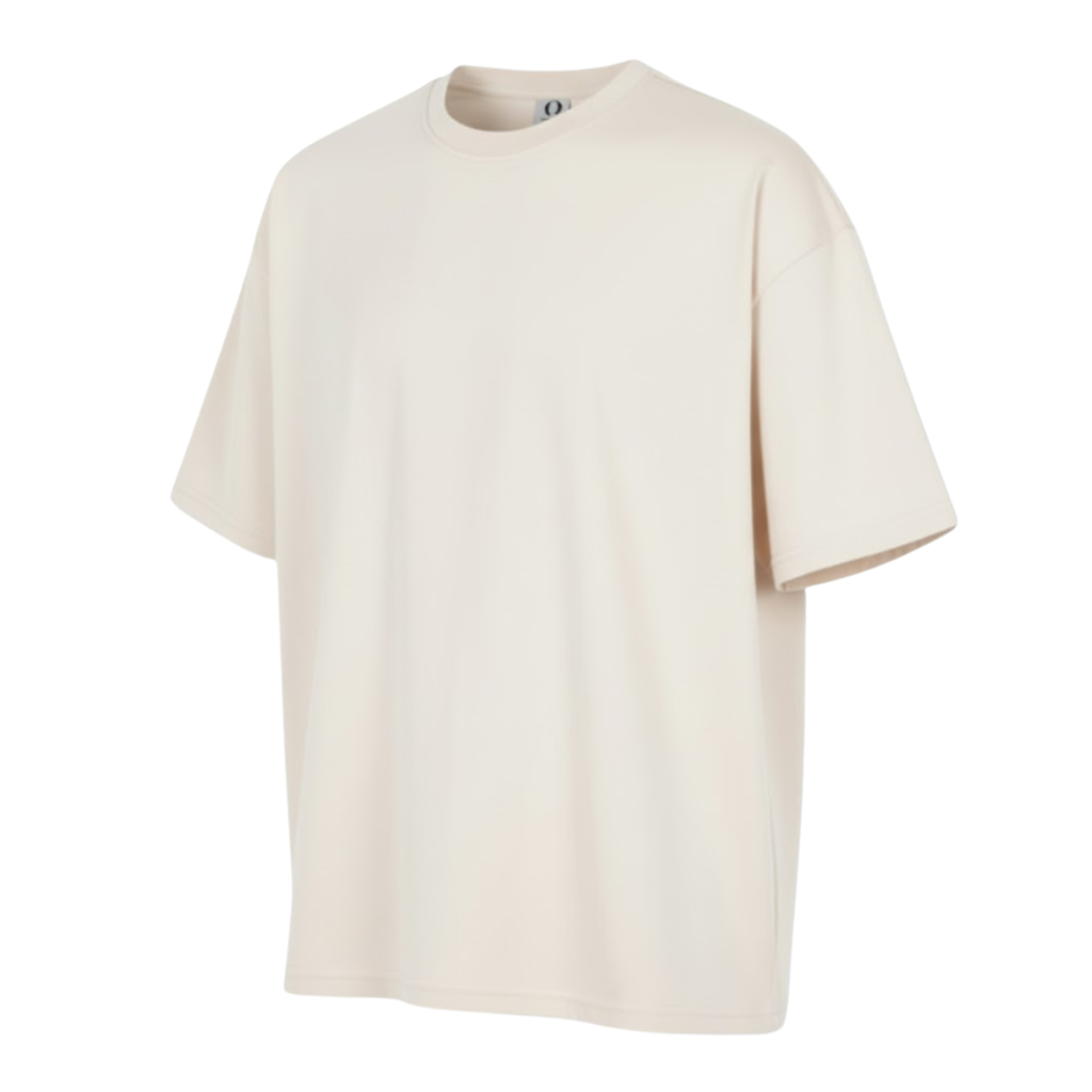Playera Semioversize Crema Unisex 240GSM | 100% Algodón Premium