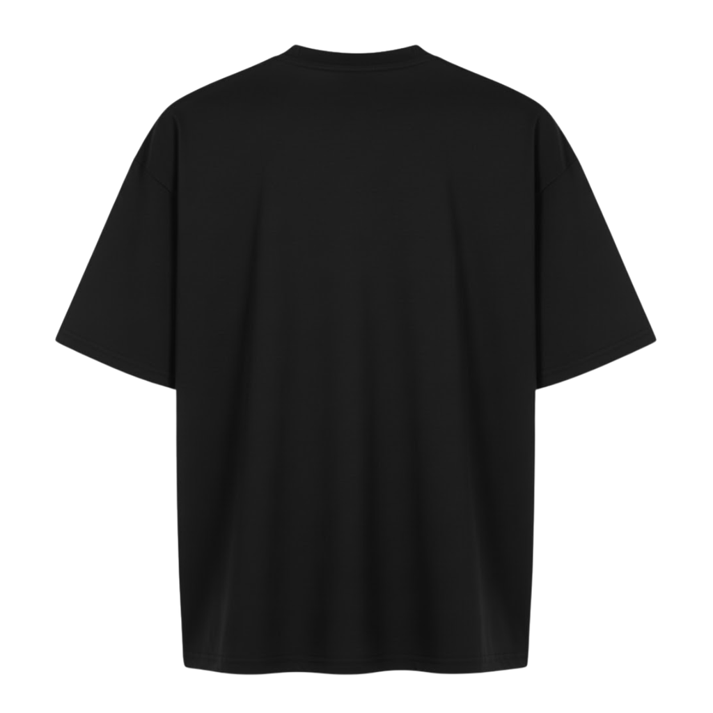 Playera Semioversize Negro Unisex 240GSM | 100% Algodón Premium