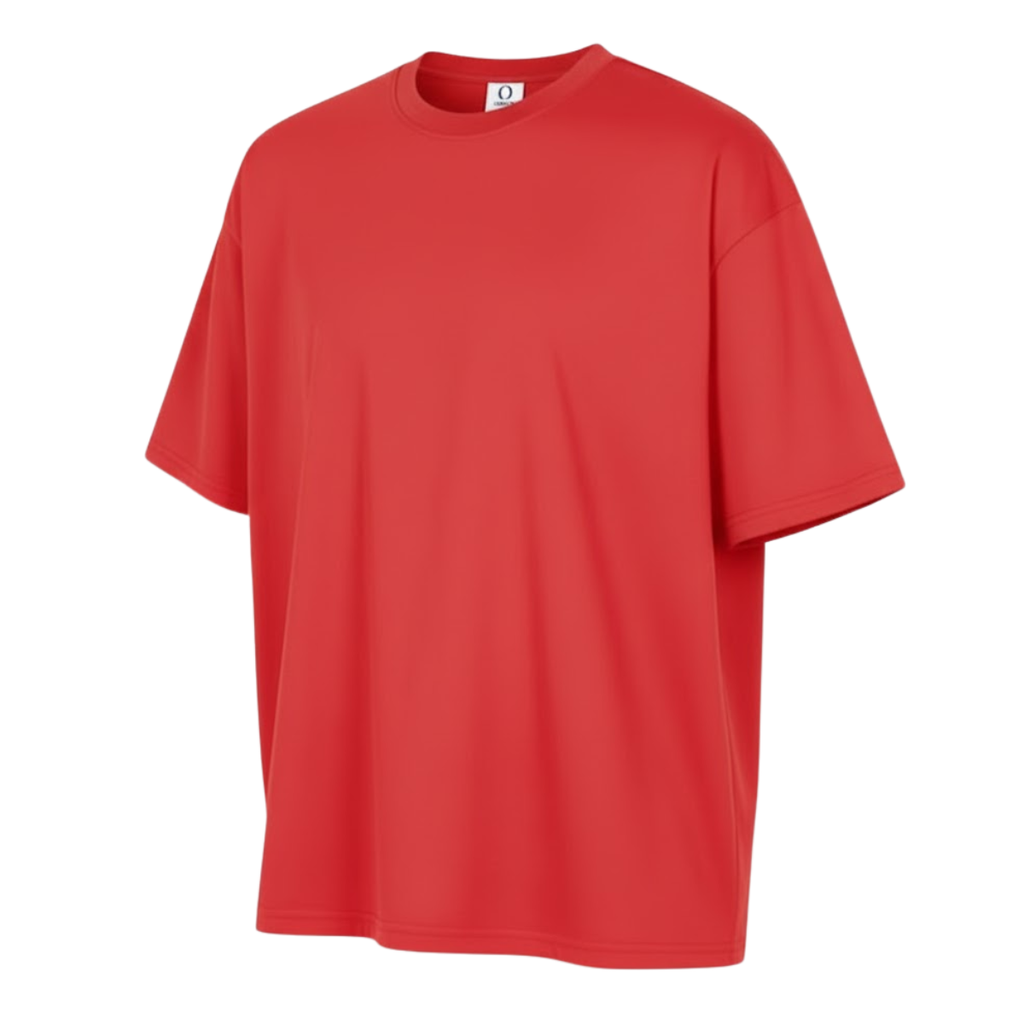 Playera Semioversize Rojo Unisex 240GSM | 100% Algodón Premium
